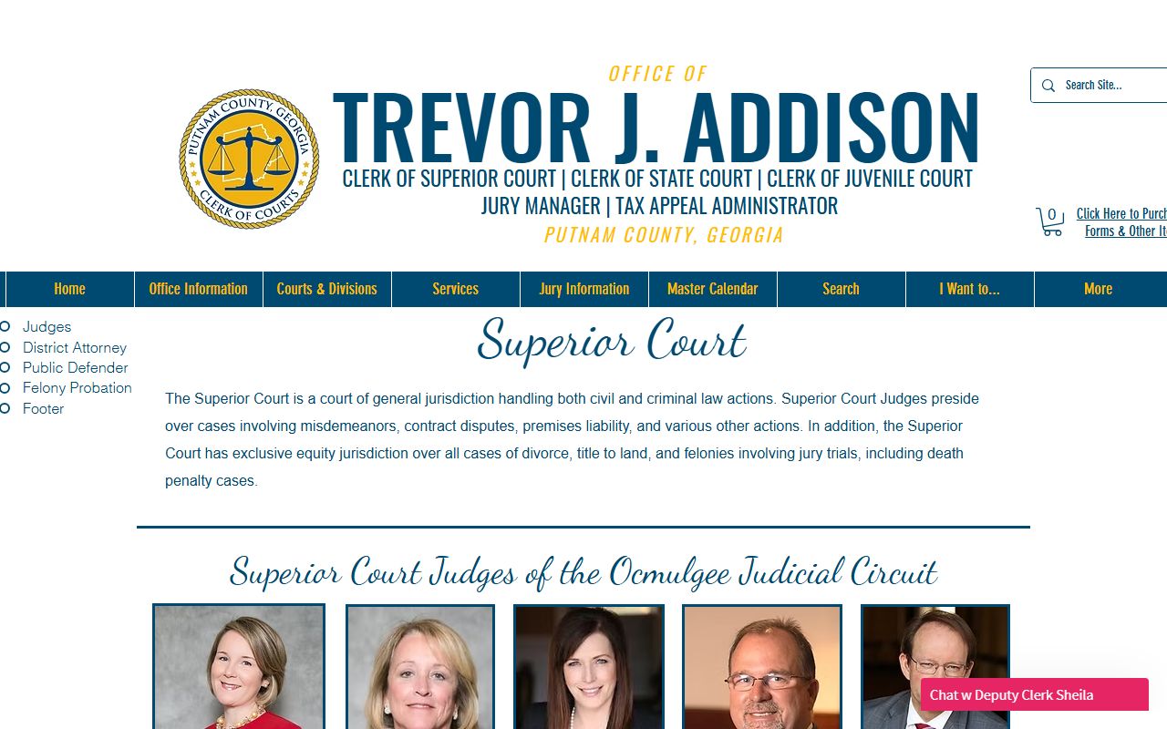 Putnam County Superior Court records official Superior Court page