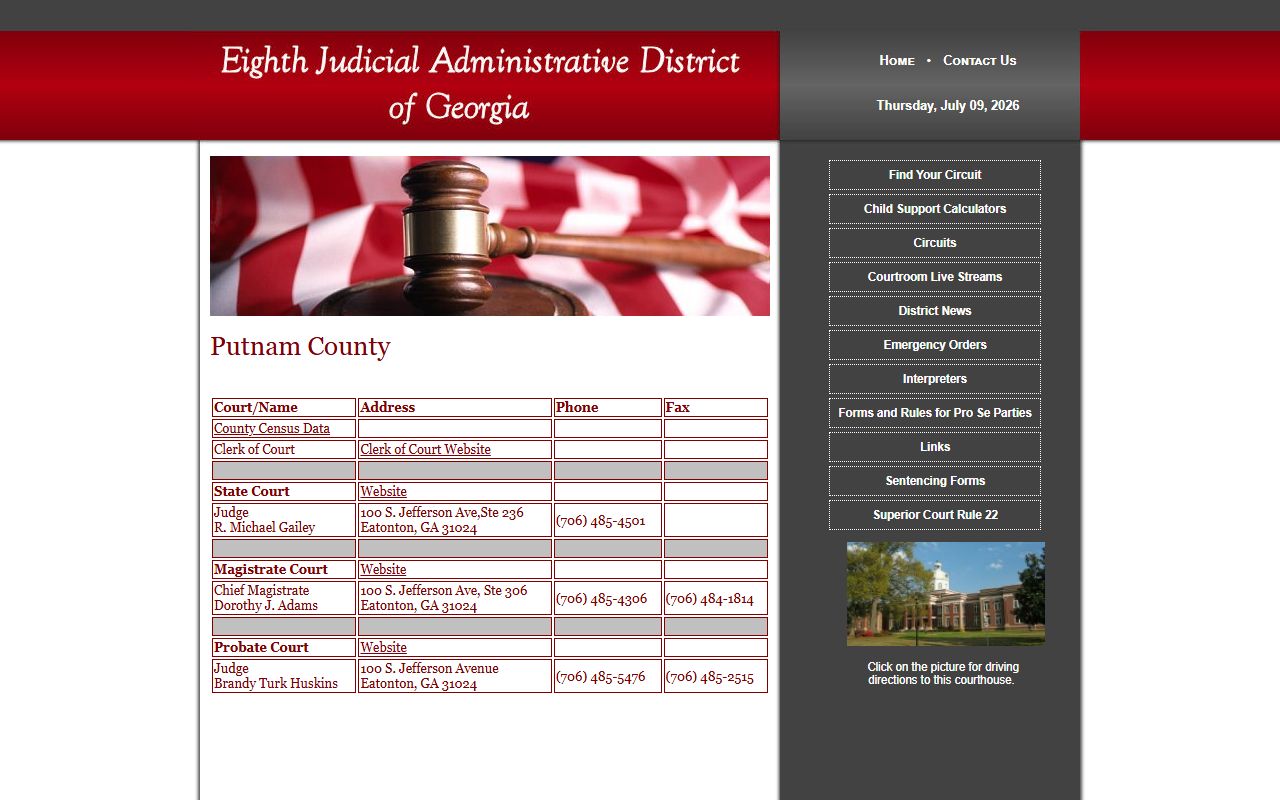 Putnam County court records Eighth District court contacts