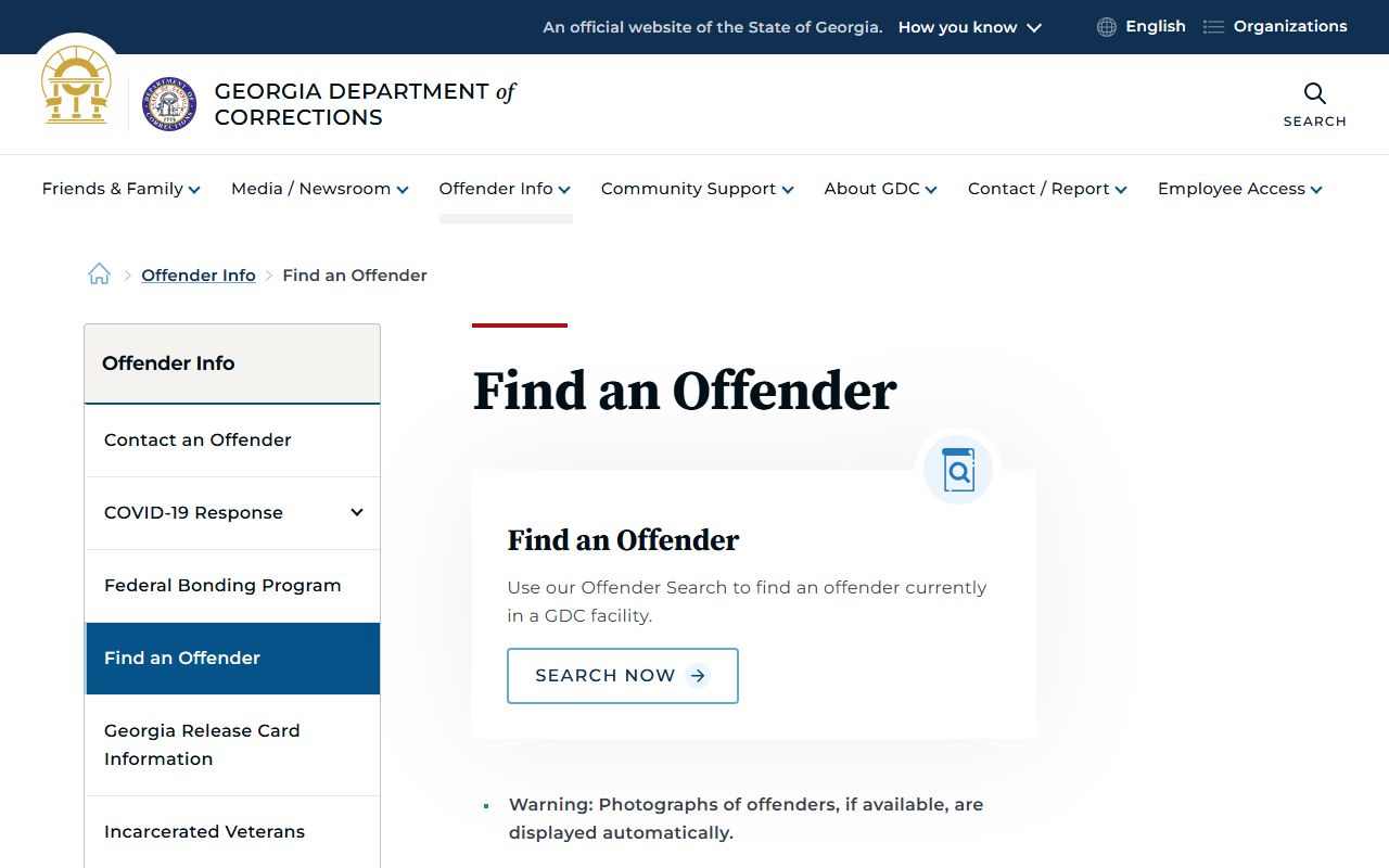 Putnam County inmate records Georgia Department of Corrections offender search