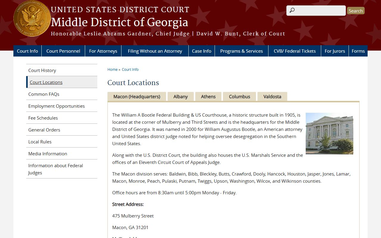 Putnam County probate records Middle District court locations