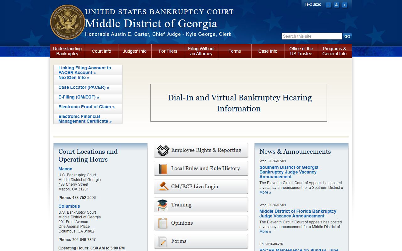 Putnam County probate records Middle District bankruptcy court