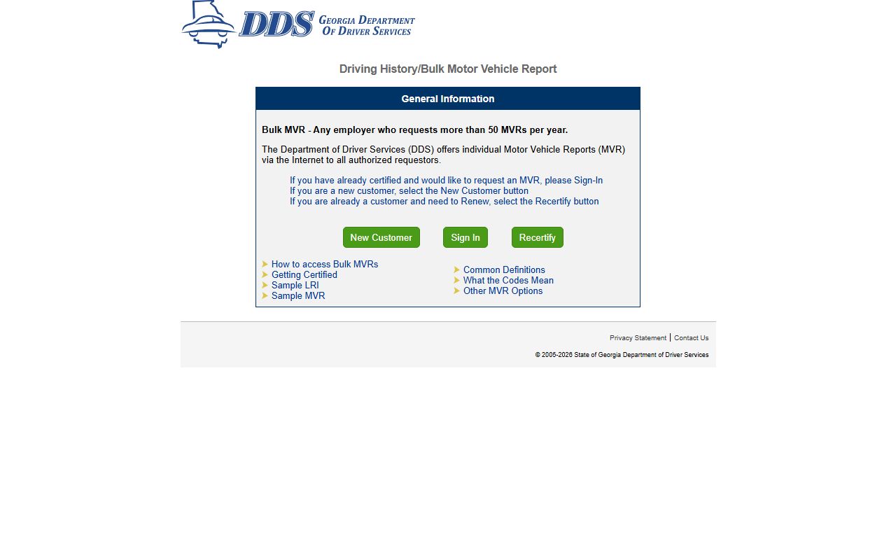 Putnam County traffic court records Georgia DDS online MVR portal